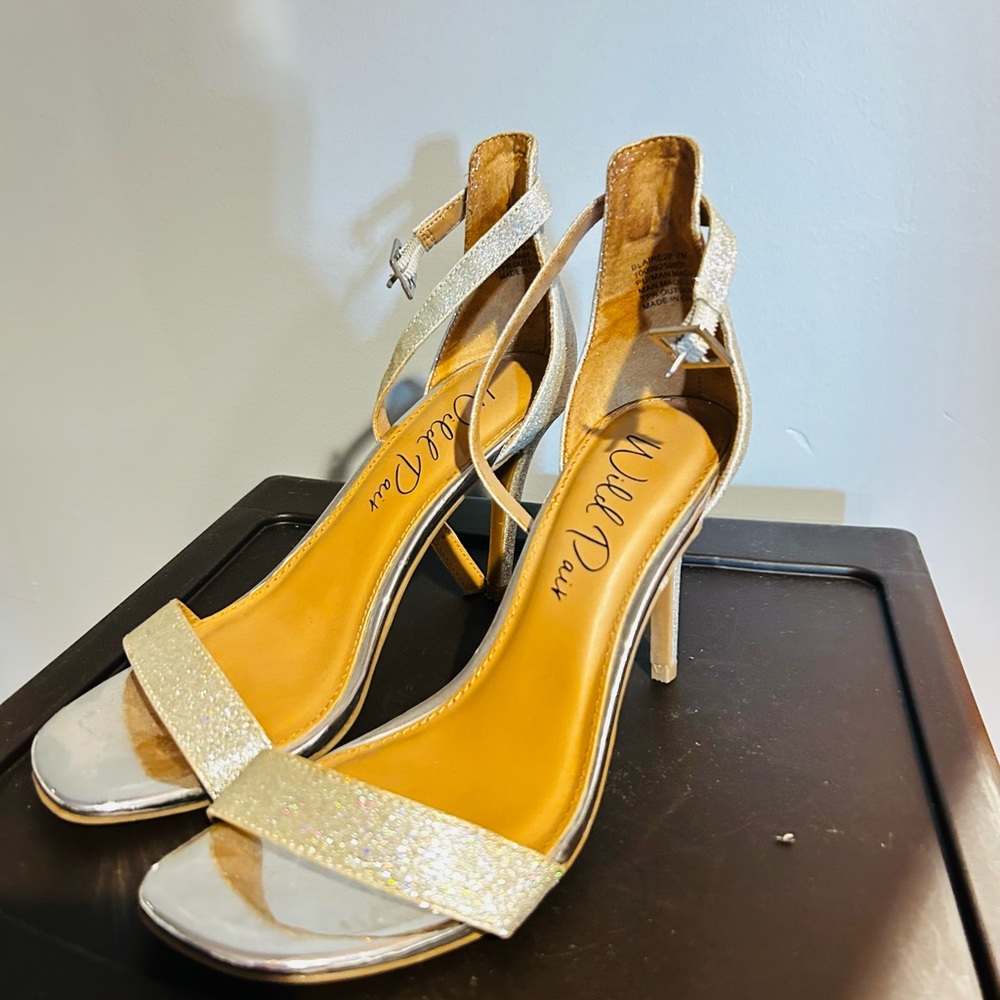 Wild Pair Glittering Gold and Silver Heels